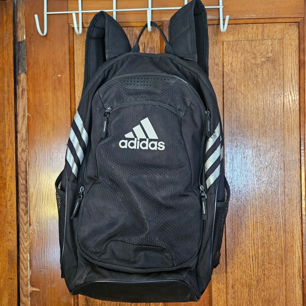 Adidas Backpack Unisex OS Stadium II Black Silver Reflective Soccer Sport Bag